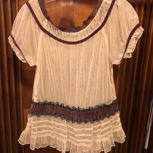 Retro Pin-Up or Boho Sexy Sheer Top - Picture 3 of 5